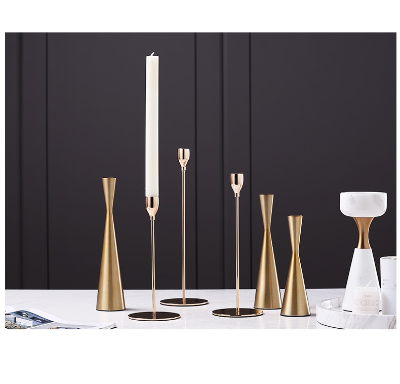 Gold Candle Holder in Two Variations Gold Candle Holder in Two Variations