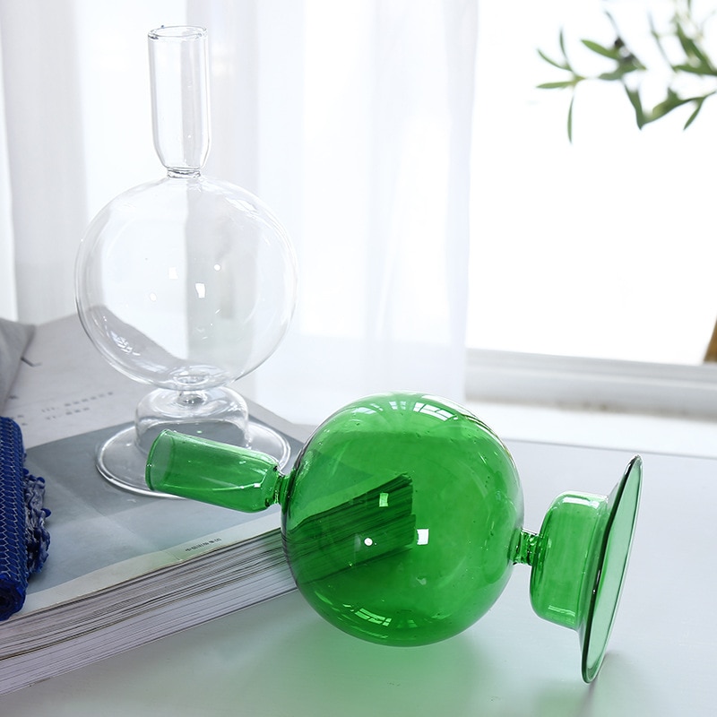 Pillar Shaped Glass Candle Holder Pillar Shaped Glass Candle Holder