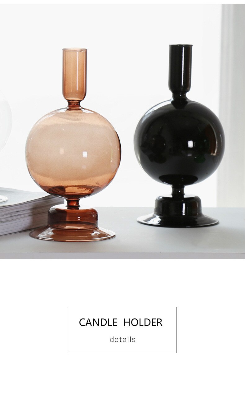 Pillar Shaped Glass Candle Holder Pillar Shaped Glass Candle Holder