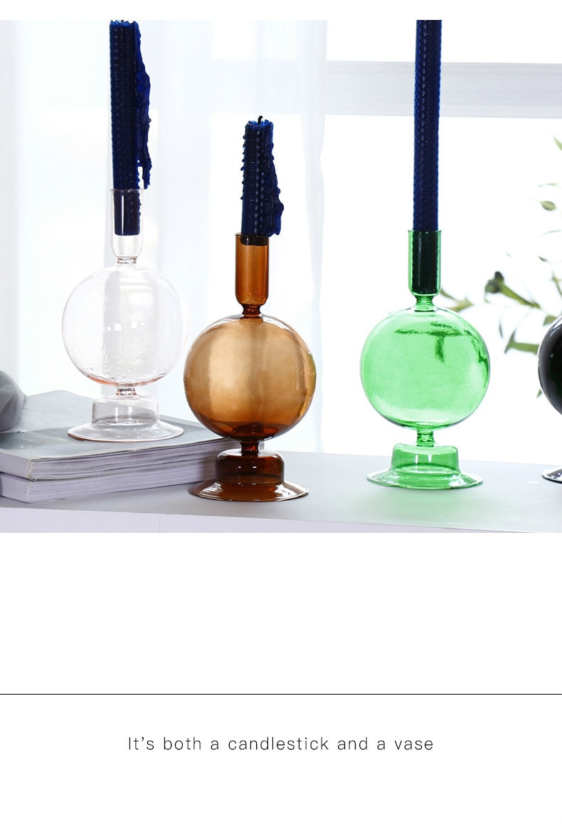 Pillar Shaped Glass Candle Holder Pillar Shaped Glass Candle Holder